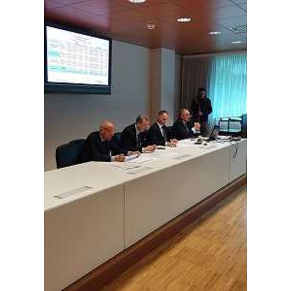 Franco Milan (Direttore centrale Attività produttive, Turismo e Cooperazione), Sergio Bolzonello (Vicepresidente Regione FVG e assessore Attività produttive, Turismo e Cooperazione), Bruno Bertero (Direttore Marketing PromoTurismo FVG) e Marco Tullio Petrangelo (Direttore generale PromoTurismo FVG) alla conferenza stampa di presentazione dei dati 2015 sul turismo in FVG - Udine 18/04/2016