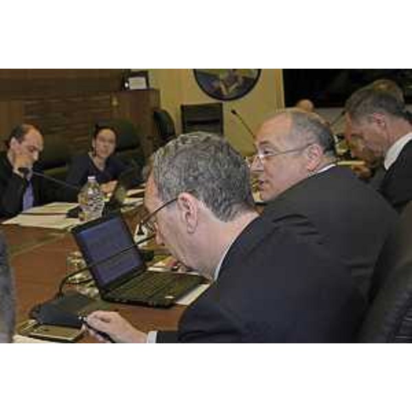 Sergio Bolzonello (Vicepresidente Regione FVG e assessore Attività produttive, Turismo e Cooperazione) e Marco Tullio Petrangelo (Direttore generale PromoTurismo FVG) in II Commissione consiliare - Trieste 19/04/2016