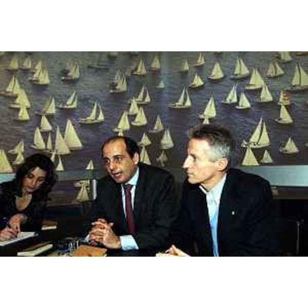 Riccardo Illy (Persidente Regione Friuli Venezia Giulia) con Iosip Ejarque (Direttore Generale Turismo FVG) al BIT di Milano (Milano, 18/02/06)