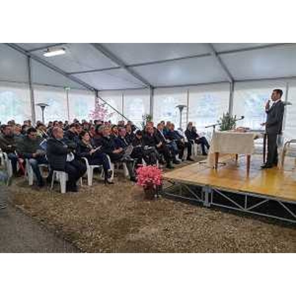 Stefano Bongiovanni (Commissario Consorzio Bonifica Cellina Meduna) interviene al convegno "50 anni dall'alluvione del 1966: la situazione nei bacini idrografici del Friuli Venezia Giulia e la mitigazione del rischio idraulico", all'invaso della diga di Ravedis - Montereale Valcellina 26/04/2016