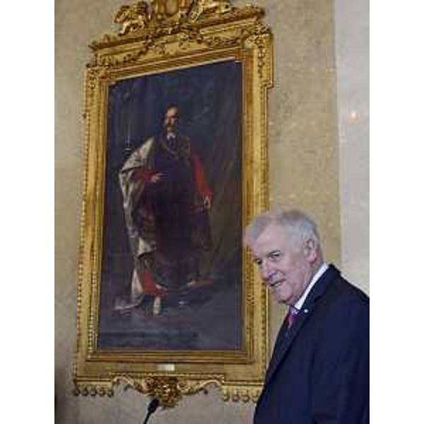 Horst Lorenz Seehofer (Primo ministro Baviera) al Tavolo della firma dell'intesa tra Regione FVG e Libero Stato di Baviera, nella sede della Regione in piazza Unità d'Italia - Trieste 04/05/2016