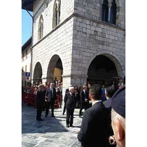 Sergio Mattarella (Presidente Repubblica Italiana) a Venzone per le celebrazioni a 40 anni dal terremoto in Friuli - 06/05/2016