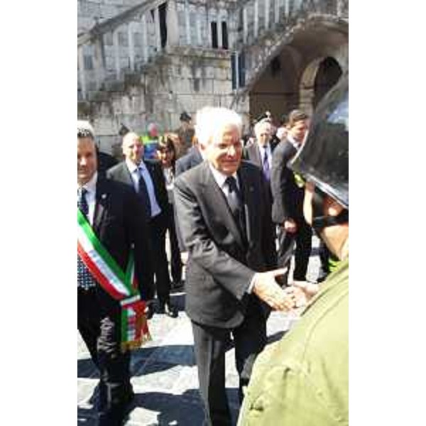 Sergio Mattarella (Presidente Repubblica Italiana) a Venzone per le celebrazioni a 40 anni dal terremoto in Friuli - 06/05/2016