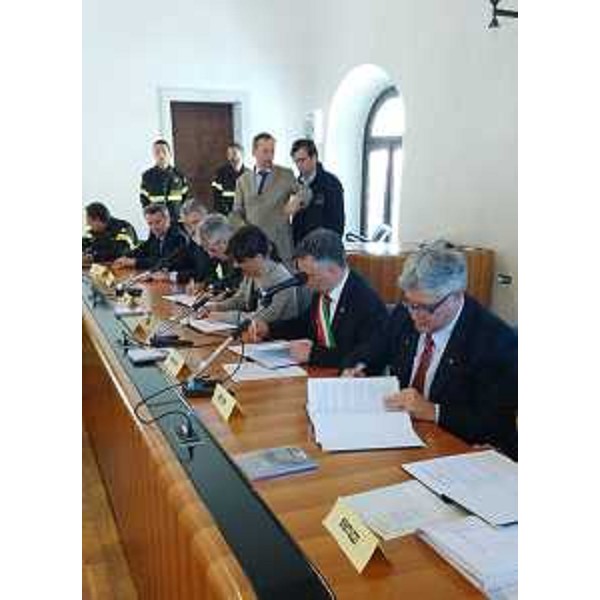 Firma dell'Accordo per l'istituzione della Scuola internazionale di formazione per la gestione della risposta in emergenza sismica / SERM Academy a Portis Vecchio - Venzone 07/05/2016