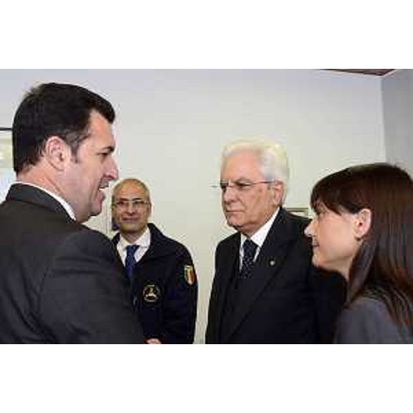 Franco Iacop (Presidente Consiglio regionale), Sergio Mattarella (Presidente Repubblica Italiana) e Debora Serracchiani (Presidente Regione Friuli Venezia Giulia) alla seduta straordinaria del Consiglio regionale del Friuli Venezia Giulia, nell'Auditorium della Regione - Udine 06/05/2016