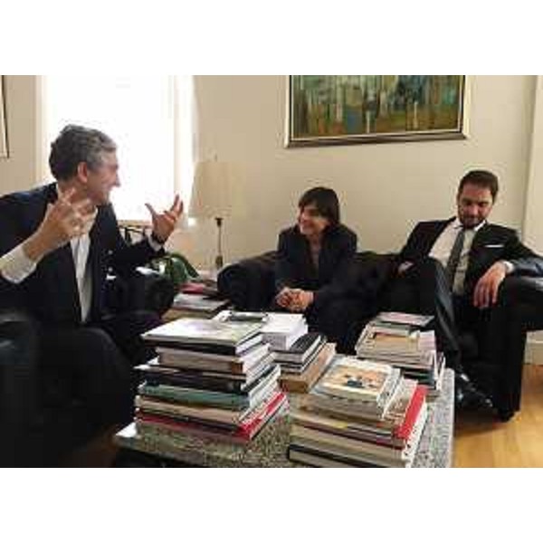 Francesco Genuardi (Console generale d'Italia a New York), Debora Serracchiani (Presidente Regione Friuli Venezia Giulia) e Cristiano Shaurli (Assessore regionale Risorse agricole e forestali) - New York 15/05/2016