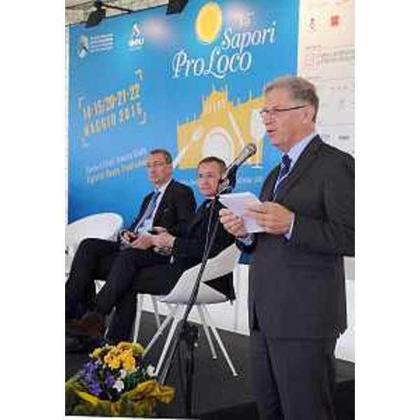 Valter Pezzarini (Presidente Comitato UNPLI FVG) all'apertura della quindicesima edizione di Sapori Pro Loco, a Villa Manin - Codroipo 15/05/2016 (Foto Petrussi Diego Copyright)