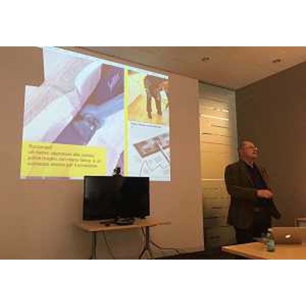 Gianfranco Zaccai (Presidente Continuum LLC) presenta l'Azienda Continuum LLC alla delegazione del Friuli Venezia Giulia - Boston 17/05/2016