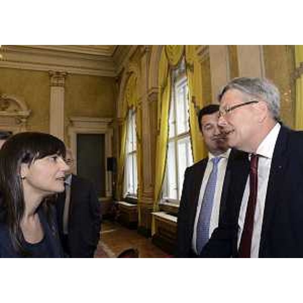 Debora Serracchiani (Presidente Regione Friuli Venezia Giulia) e Peter Kaiser (Governatore Carinzia), nella sede della Regione Friuli Venezia Giulia - Trieste 23/05/2016