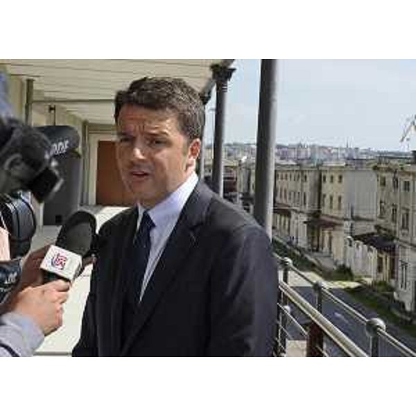 Matteo Renzi (Presidente Consiglio Ministri) a margine della firma del Protocollo d'intesa per la valorizzazione del Porto Vecchio di Trieste, nel Magazzino 26 - Trieste 28/05/2016