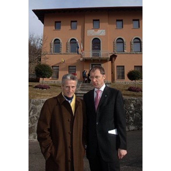 Riccardo Illy (Presidente Regione Friuli Venezia Giulia) e Claudio Garbaz (Sindaco di Stregna) (Stregna, 10/02/06)