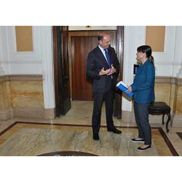 Angelino Alfano (Ministro Interno) e Debora Serracchiani (Presidente Regione Friuli Venezia Giulia) - Roma 31/05/2016