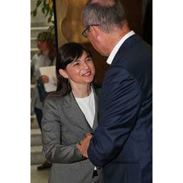 Incontro Debora Serracchiani (Presidente Regione autonoma Friuli Venezia Giulia) e Ugo Rossi (Presidente Provincia autonoma Trento) prima degli interventi al Festival Economia Trento / I luoghi della crescita - Trento 03/06/2016 (Foto Daniele Paternoster)