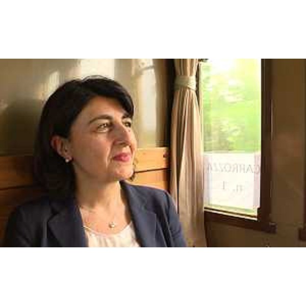 Mariagrazia Santoro (Assessore regionale Infrastrutture e Territorio) a bordo de "Il Treno di Pasolini" (Trieste/Udine/Trieste via Casarsa) - 26/06/2016