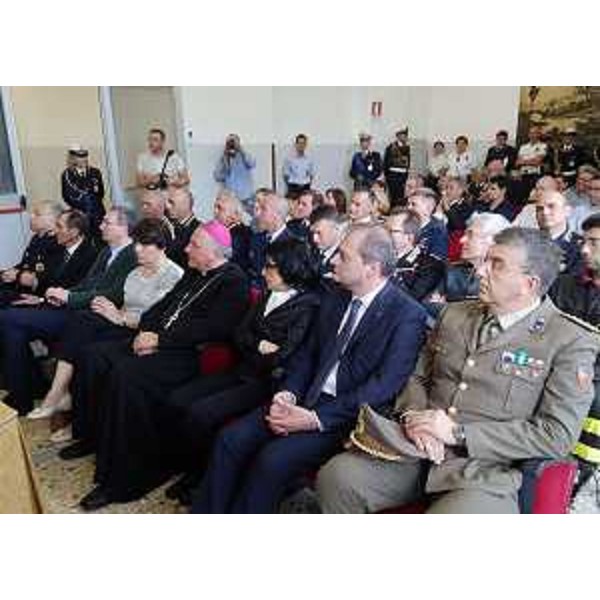 Sergio Bolzonello (Vicepresidente Regione FVG) e Maria Rosaria Laganà (Prefetto Pordenone) alla cerimonia per i 145 anni del Corpo di Polizia locale - Pordenone 27/06/2016