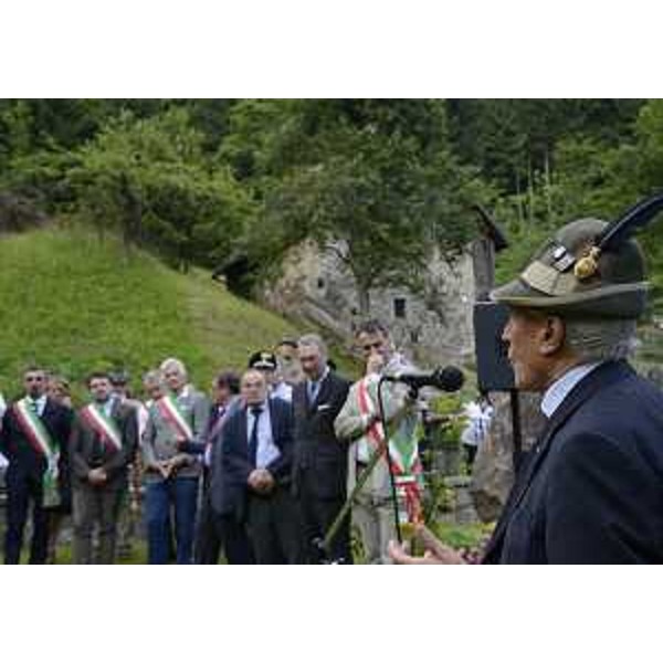 Franco Marini (Presidente Comitato storico-scientifico anniversari di interesse nazionale) alla cerimonia in ricordo dei Fuzilâz - Cercivento 01/07/2016