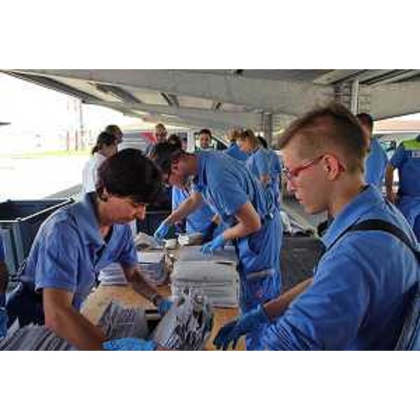 Volontari della Protezione civile del Friuli Venezia Giulia partecipano al corso di formazione per intervenire in caso di calamità a salvaguardia di beni culturali mobili, archivistici e librari, a Palmanova - giugno/luglio 2016