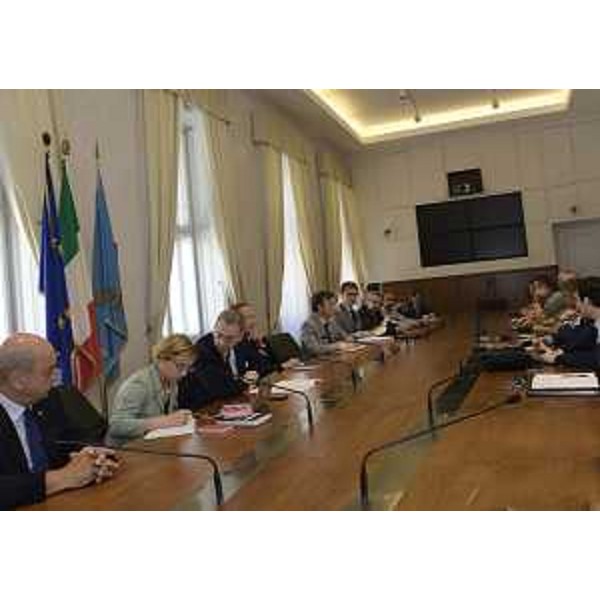 Sergio Bolzonello (Vicepresidente Regione FVG e assessore Attività produttive, Turismo e Cooperazione) al Tavolo Wartsila, nella sede della Regione Friuli Venezia Giulia - Trieste 07/07/2016