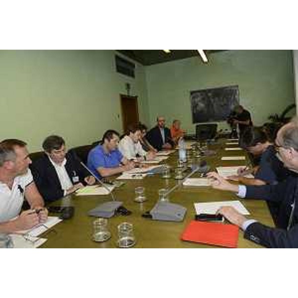 Debora Serracchiani (Presidente Regione Friuli Venezia Giulia) e Gianni Torrenti (Assessore regionale Cultura, Sport e Solidarietà) incontrano rappresentanti sindacali dei dipendenti Rai del FVG - Trieste 13/07/2016