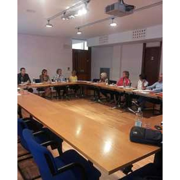 Stefano Balloch (Sindaco Cividale), Maria Sandra Telesca (Assessore regionale Salute) e Mauro Delendi (Direttore generale Azienda Sanitaria Universitaria Integrata / ASUI Udine) in Commissione consiliare Salute del Comune - Cividale del Friuli 13/07/2016 (Foto Comune Cividale)