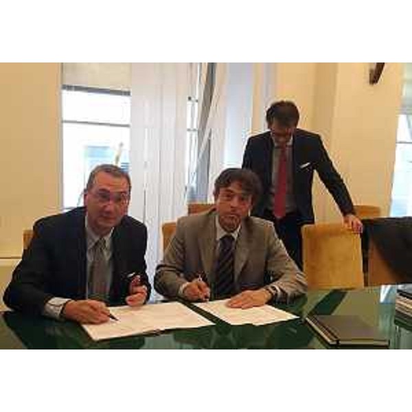 Sergio Bolzonello (Vicepresidente Regione FVG e assessore Attività produttive) e Guido Barbazza (Presidente e amministratore delegato Wartsila Italia) - Roma 14/07/2016