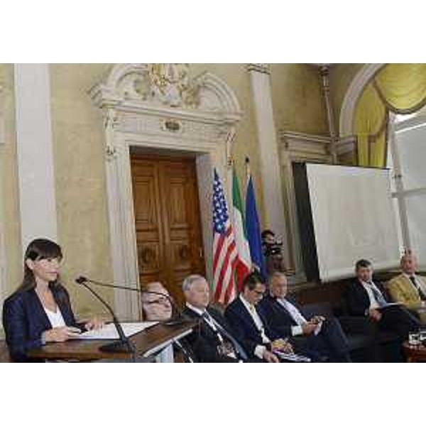 Debora Serracchiani (Presidente Regione Friuli Venezia Giulia) apre i lavori dell'Innovation Forum "Driving change for US and Italian Innovation systems: finding better ways to learn from each other", nella sede della Regione - Trieste 28/07/2016