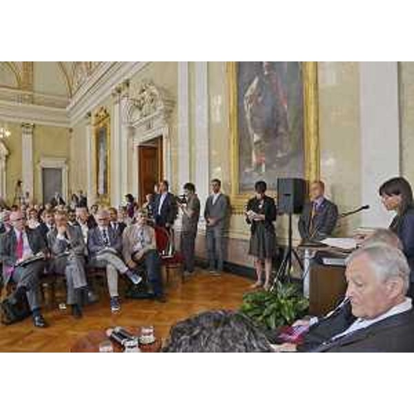 Debora Serracchiani (Presidente Regione Friuli Venezia Giulia) apre i lavori dell'Innovation Forum "Driving change for US and Italian Innovation systems: finding better ways to learn from each other", nella sede della Regione - Trieste 28/07/2016