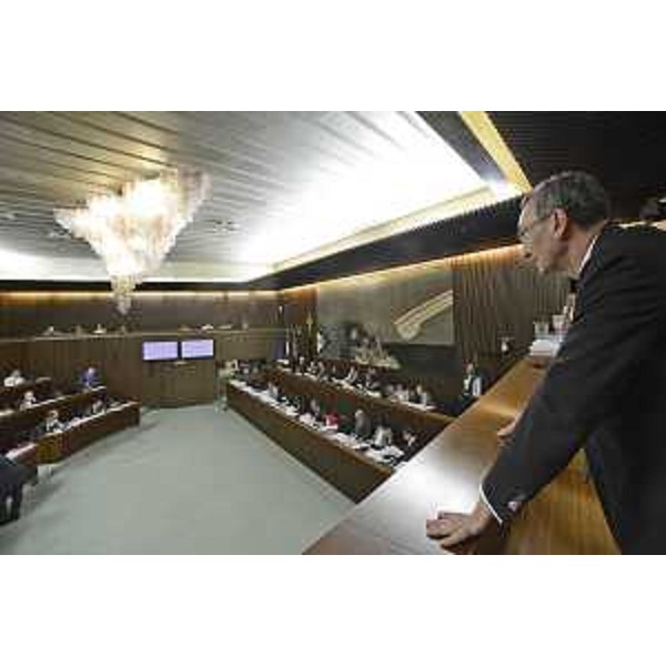 Sergio Bolzonello (Vicepresidente Regione FVG e assessore Attività produttive, Turismo e Cooperazione) durante la discussione del disegno di legge "Assestamento del Bilancio per l'anno 2016 e del Bilancio per gli anni 2016-2018 ai sensi dell'articolo 6 della legge regionale 10 novembre 2015, n. 26" in Consiglio regionale - Trieste 28/07/2016