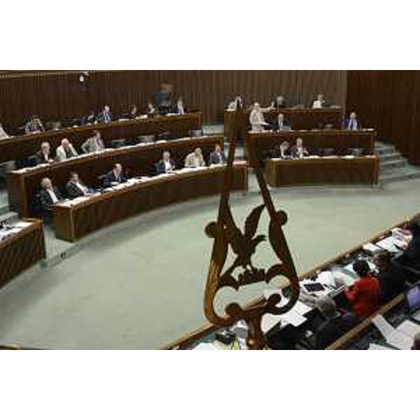 L'Aula del Consiglio regionale del Friuli Venezia Giulia durante la discussione del disegno di legge "Assestamento del Bilancio per l'anno 2016 e del Bilancio per gli anni 2016-2018 ai sensi dell'articolo 6 della legge regionale 10 novembre 2015, n. 26" in Consiglio regionale - Trieste 28/07/2016