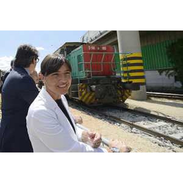 Debora Serracchiani (Presidente Regione Friuli Venezia Giulia) all'apertura del Varco ferroviario 4, in Porto Nuovo - Trieste 29/07/2016