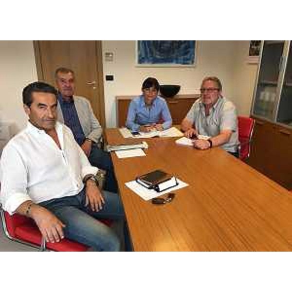 Alcide Della Negra (Sindaco Lauco), Giulio Bonanni (Sindaco Raveo), Debora Serracchiani (Presidente Regione Friuli Venezia Giulia) e Romano Polonia (Sindaco Villa Santina) - Tolmezzo 02/08/2016