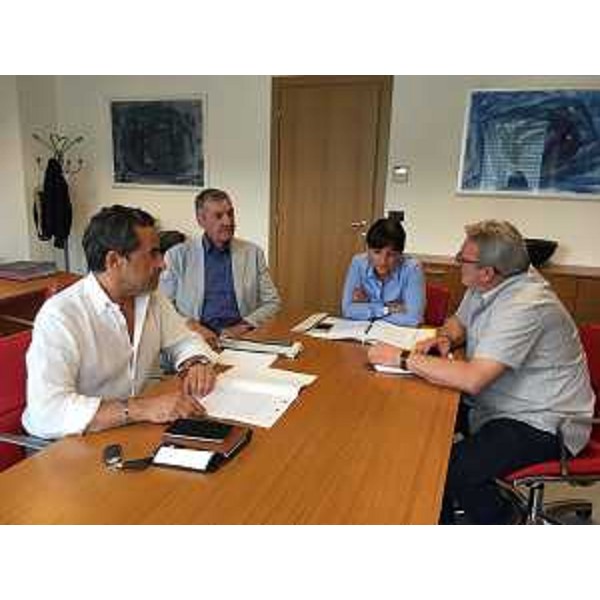 Alcide Della Negra (Sindaco Lauco), Giulio Bonanni (Sindaco Raveo), Debora Serracchiani (Presidente Regione Friuli Venezia Giulia) e Romano Polonia (Sindaco Villa Santina) - Tolmezzo 02/08/2016