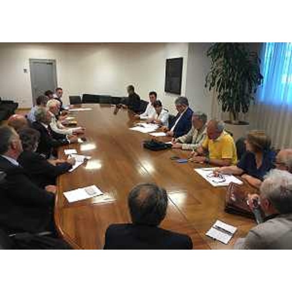 Debora Serracchiani (Presidente Regione Friuli Venezia Giulia) all'incontro con il Coordinamento della logistica e dei trasporti, nella sede della Regione - Udine 04/08/2016