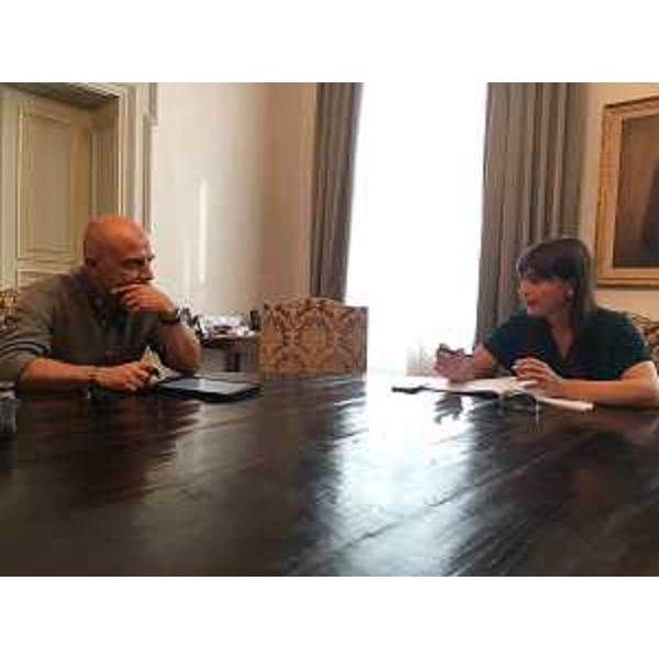 William Pezzetta (Segretario CGIL FVG) e Debora Serracchiani (Presidente Regione Friuli Venezia Giulia), nella sede della Regione - Trieste 05/08/2016