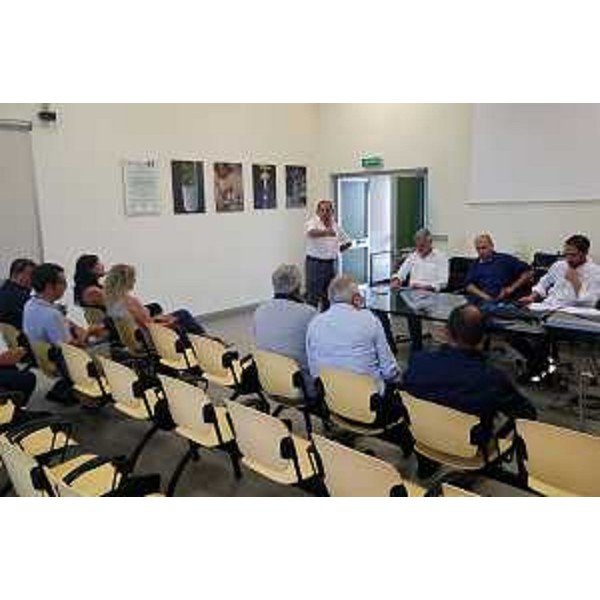 Gli assessori regionali Paolo Panontin (Autonomie locali e Coordinamento Riforme, Protezione civile) e Cristiano Shaurli (Risorse agricole e forestali) all'incontro per verificare l'entità dei danni provocati dal maltempo - San Giorgio della Richinvelda 09/08/2016