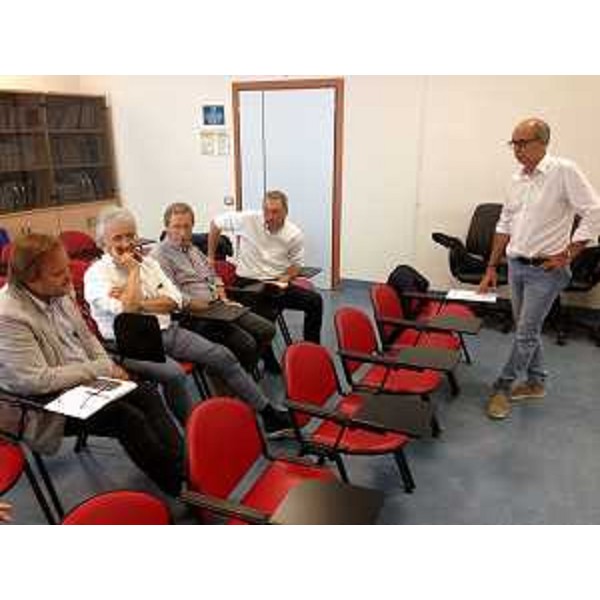 Giorgio Simon (Direttore AAS 5), Sergio Bolzonello (vicepresidente e assessore regionale Attività produttive), Roberto Spaziante (referente su progettazione ospedale), Siro Carniello (responsabile attività territoriali) e Roberto Orlich (coordinatore attività socio sanitaria) – Pordenone 19/08/2016