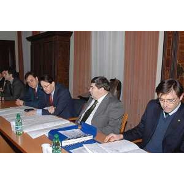 Lodovico Sonego (Assessore regionale alla pianificazione territoriale, energia, mobilità e infrastrutture di trasporto) alla presentazione del progetto strada Palmanova-Manzano (Trieste, 25/01/06)