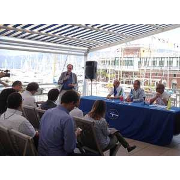 Gianni Torrenti (Assessore regionale Sport) alla presentazione del "Trofeo Cral Insiel 2016", nella sede della Società Triestina della Vela - Trieste 29/08/2016