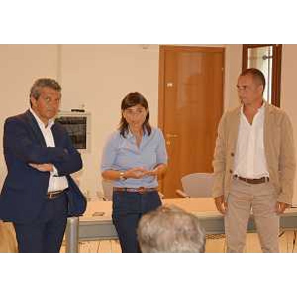Francesco Martines (Sindaco Palmanova), Debora Serracchiani (Presidente Regione Friuli Venezia Giulia) e Luca Marchesi (Direttore generale ARPA FVG) nella sede dell'Agenzia Regionale per la Protezione dell'Ambiente (ARPA) - Palmanova 30/08/2016