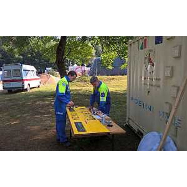 Volontari della Protezione civile del Friuli Venezia Giulia nel Campo FVG - Amatrice 01/09/2016
