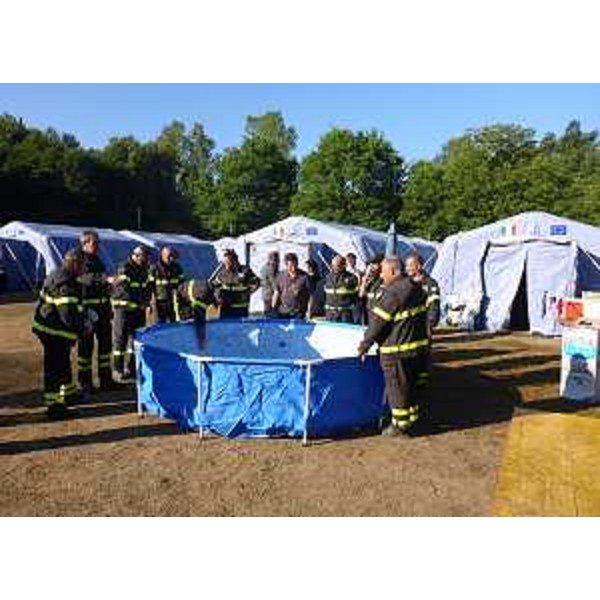 Volontari al Campo della Protezione civile del Friuli Venezia Giulia - Amatrice (Rieti) 02/09/2016