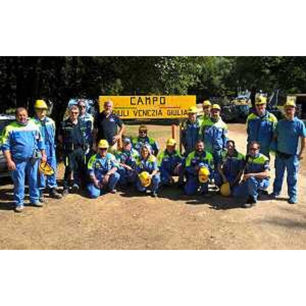 Luciano Sulli (Direttore Protezione civile FVG) e Paolo Panontin (Assessore regionale Protezione civile) al campo del Friuli Venezia Giulia - Amatrice (Rieti) 03/09/2016