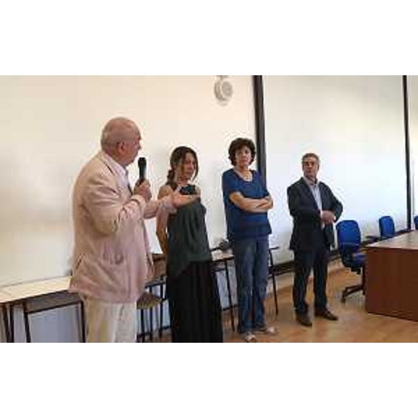Riccardo Marchesan (Sindaco Staranzano), Ilaria Cecot (Assessore Istruzione Provincia Gorizia), Loredana Panariti (Assessore regionale Istruzione) e Marco Fragiacomo (Dirigente scolastico plesso ISIS Brignoli-Einaudi-Marconi - Staranzano 13/09/2016
