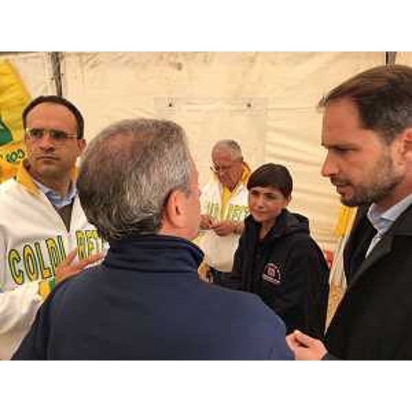 Roberto Moncalvo (Presidente Coldiretti), Debora Serracchiani (Presidente Regione Friuli Venezia Giulia) e Cristiano Shaurli (Assessore regionale Risorse agricole e forestali) - Amatrice (Rieti) 19/09/2016