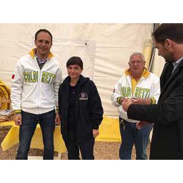 Roberto Moncalvo (Presidente Coldiretti), Debora Serracchiani (Presidente Regione Friuli Venezia Giulia), Ivano Capannini (Presidente Coldiretti Rieti) e Cristiano Shaurli (Assessore regionale Risorse agricole e forestali) - Amatrice (Rieti) 19/09/2016