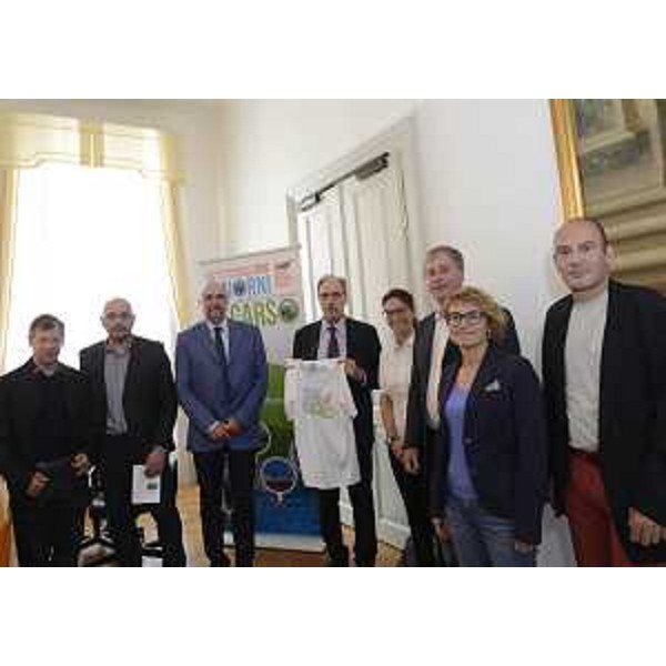 Mauro Nardi (Presidente FISO FVG) e Gianni Torrenti (Assessore regionale Sport) alla presentazione della "5 giorni del Carso - Alpe Adria Orienteering Cup 2016 - Trieste 21-25 settembre" - Trieste 20/09/2016