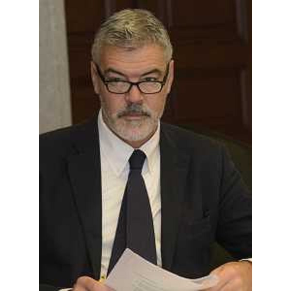 Paolo Panontin (Assessore regionale Autonomie locali e Coordinamento Riforme, Comparto unico, Sistemi informativi, Caccia e Risorse ittiche, delegato Protezione civile) durante la riunione della Giunta del Friuli Venezia Giulia - Trieste 23/09/2016