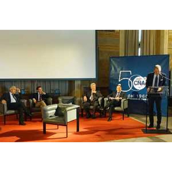 Sergio Bolzonello (Vicepresidente Regione FVG e assessore Attività produttive, Turismo e Cooperazione) alla cerimonia per i 50 anni della Confederazione Nazionale dell'Artigianato e della piccola e media impresa (CNA) di Udine - Udine 24/09/2016