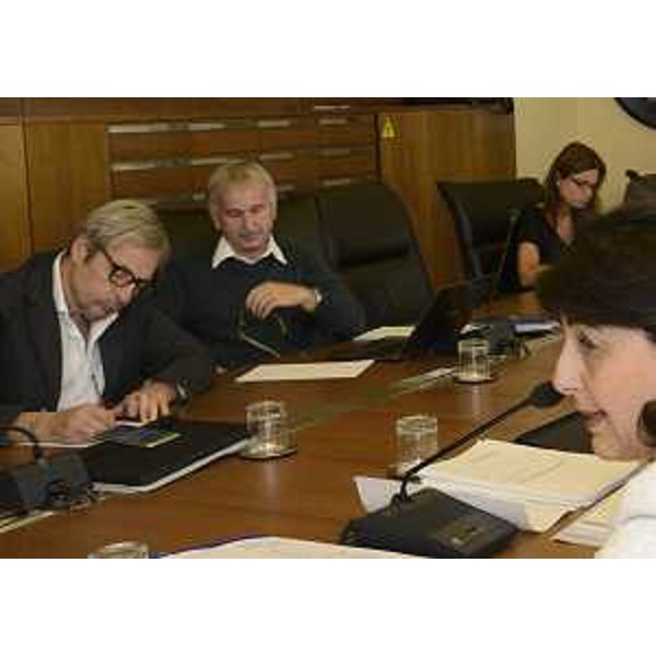 Mariagrazia Santoro (Assessore regionale Infrastrutture e Territorio) durante le audizioni delle Commissioni consiliari competenti sul progetto del comprensorio sciistico Pramollo-Nassfeld (II e IV) - Trieste 26/09/2016