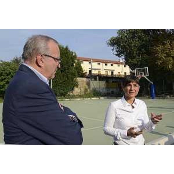 Edoardo Covaz (Presidente Società Pallacanestro Servola) e Debora Serracchiani (Presidente Regione Friuli Venezia Giulia) - Trieste 29/09/2016